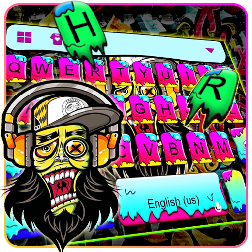 Tema Keyboard Skull Graffiti