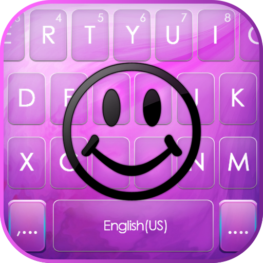 Purple Happy Emoji Keyboard Ba