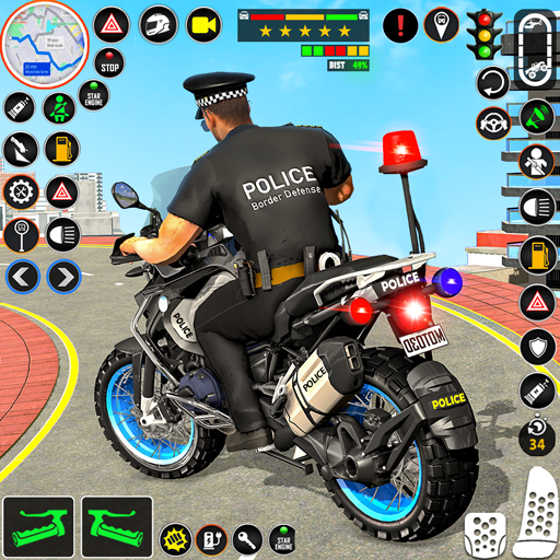 警察摩托自行車追逐–模擬器遊戲