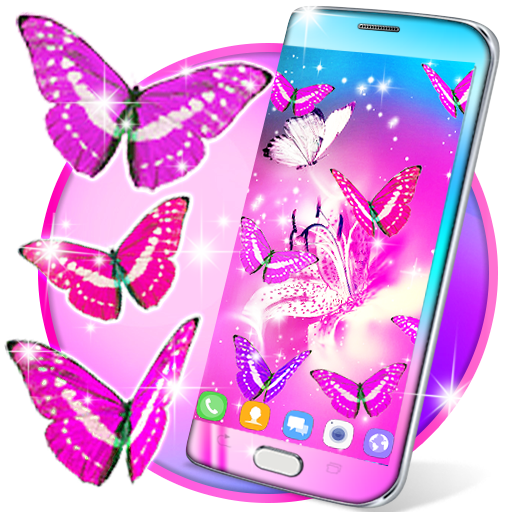 Pink butterfly live wallpaper