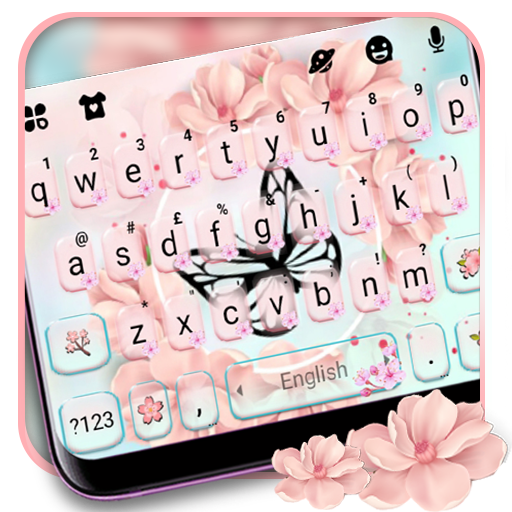 Pink Floral Klavye Teması