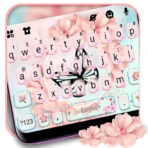 Pink Floral Keyboard Theme