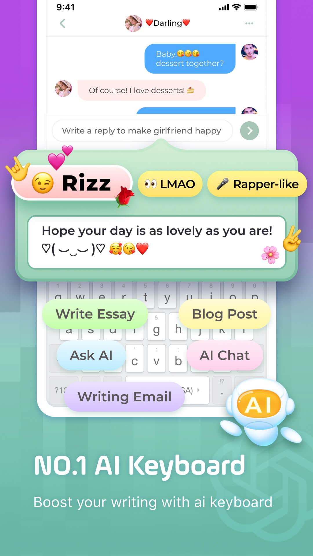 Rizz! Keyboard - AI Built Into Your Keyboard 