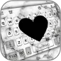Black Marble Heart Keyboard Ba