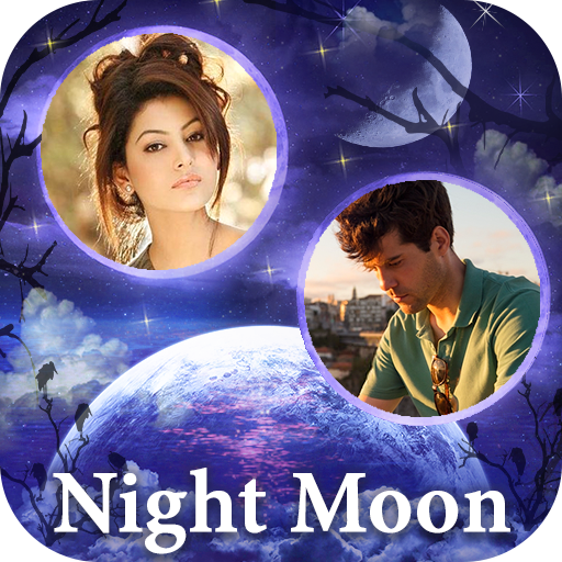 Night Moon Dual Photo Frame