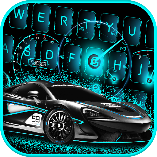 Neon Racing Sports Car Keyboar