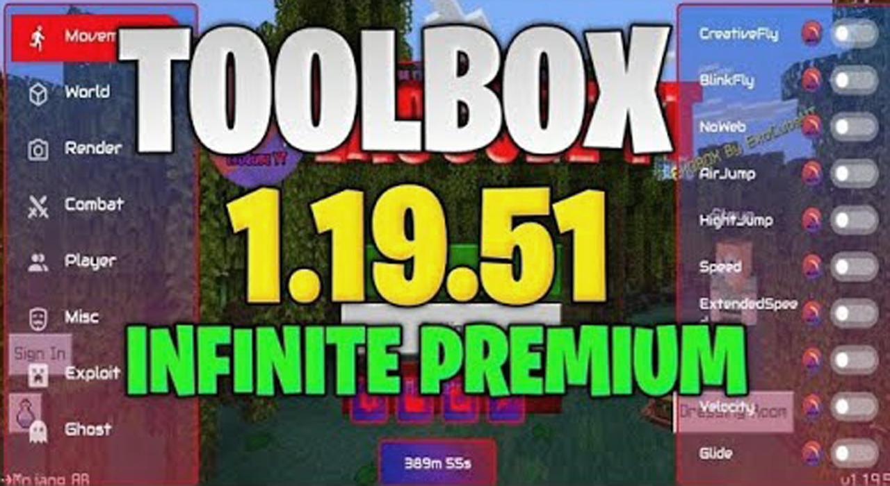 Toolbox For Minecraft 1.19.51 Infinite Time 2023 [ Minecraft Mod