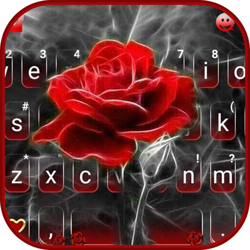 Smoky Red Rose Keyboard Theme