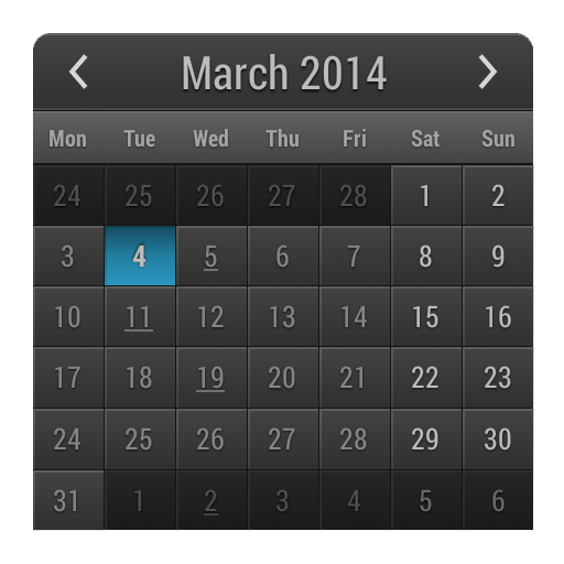 Month Calendar Widget