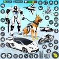Police Dog Robot Car Games