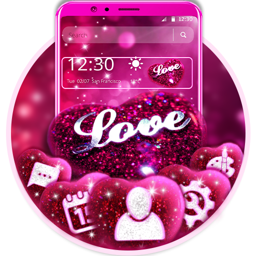 Pink Heart Shining Love Theme