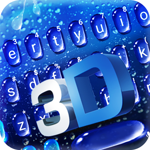Blue 3d Water Drop Keyboard Th