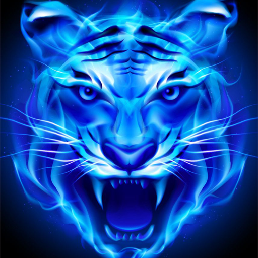 Neon Blue Tiger Wallpaper