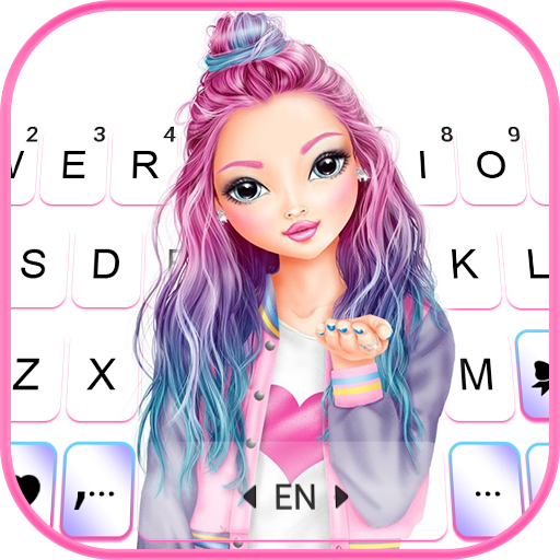 Attractive Girl Keyboard Backg