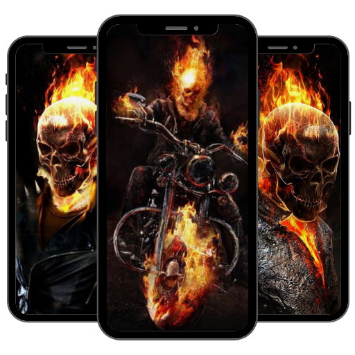 Flame Skull hình nền HD