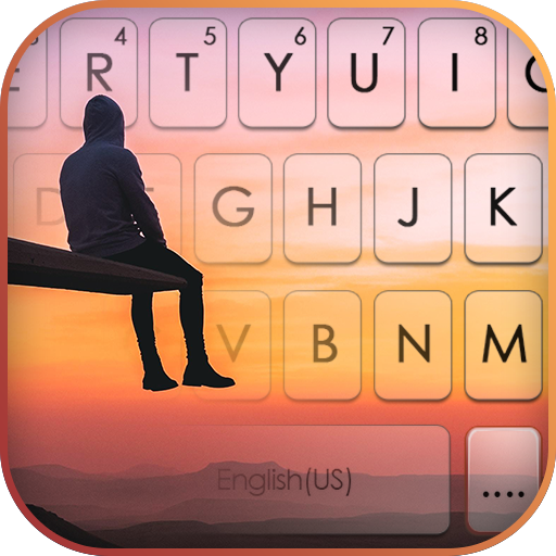 Latar Belakang Keyboard Lonely Man Sunset