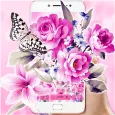 Beautiful Flower Butterfly Keyboard Theme