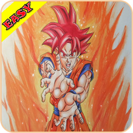 How To Draw Goku Super Saiyan God EZ