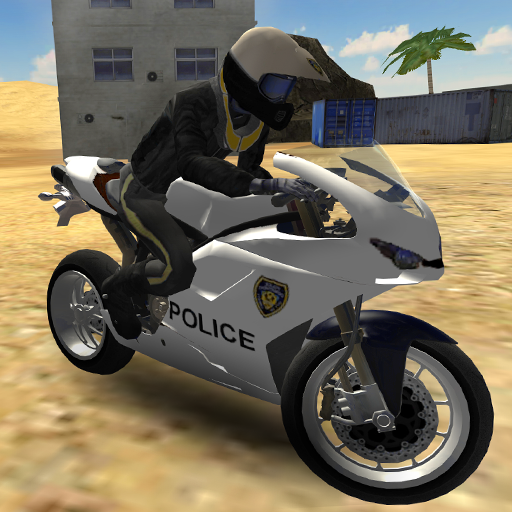 Police Motorbike Desert City