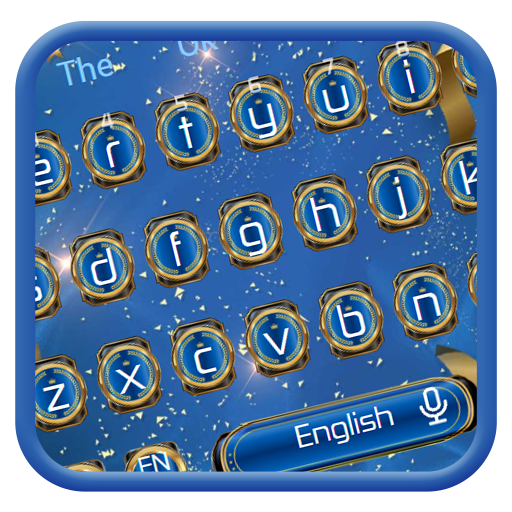 Keyboard Biru dan Emas