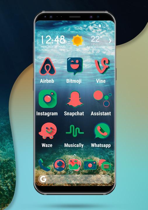 Download Apolo Coral - Theme Icon pack android on PC