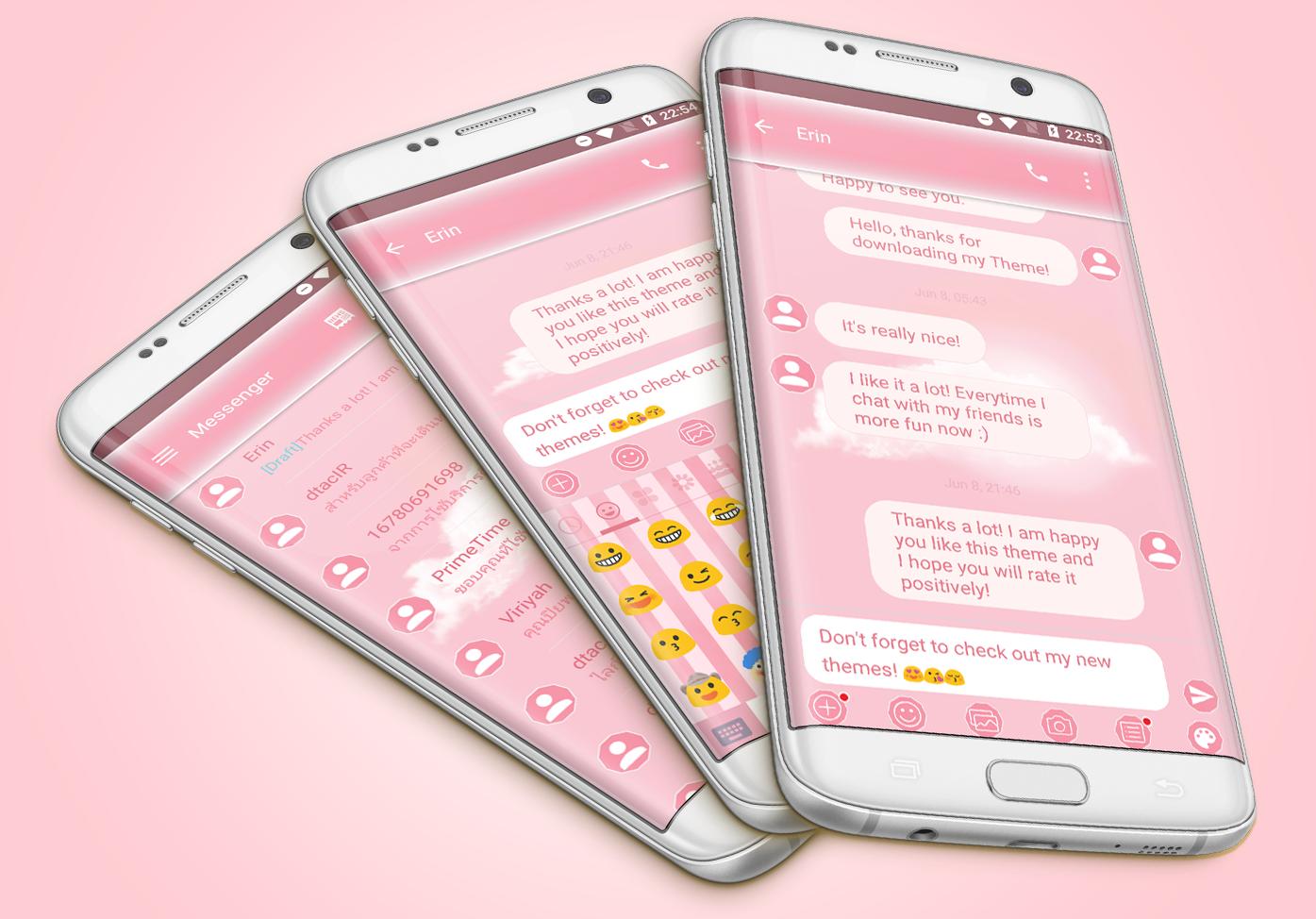 Descargar SMS Messages Pink Cloud Theme en PC | GameLoop Oficial