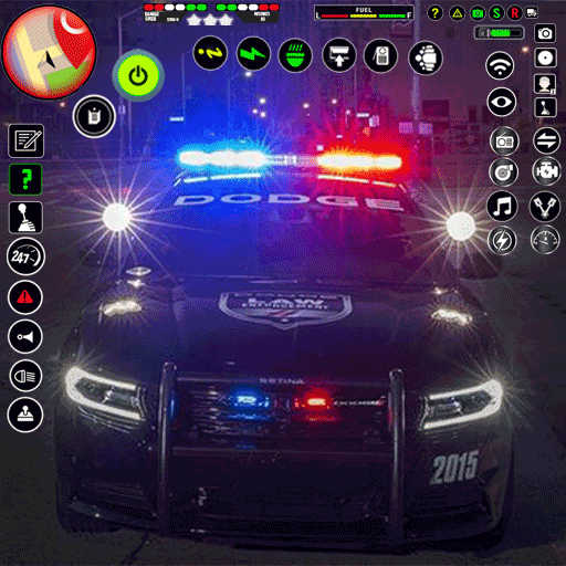 carro policial dirigindo