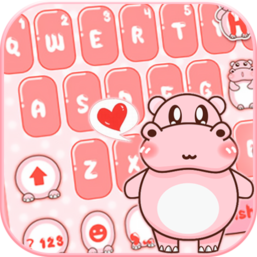 Teclado Pink Cute Hippo