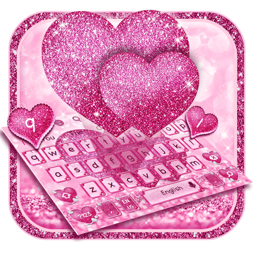 Glitter Love Heart Keyboard