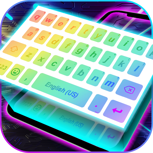 LED Rainbow Keyboard Backgroun