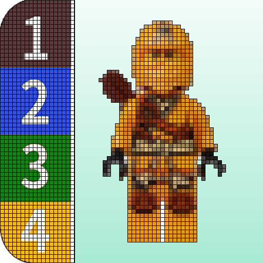 Color by Number - Lego Ninjago Pixel Art