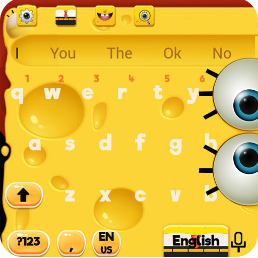 Teclado de esponja amarelo Tema de teclado de