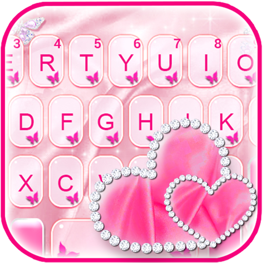 Pink Lux Silk Hearts Keyboard 