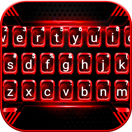 Tema Keyboard Black Red Tech