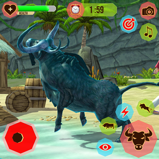 ANGRY BULL FIGHTING COW 3D SIM