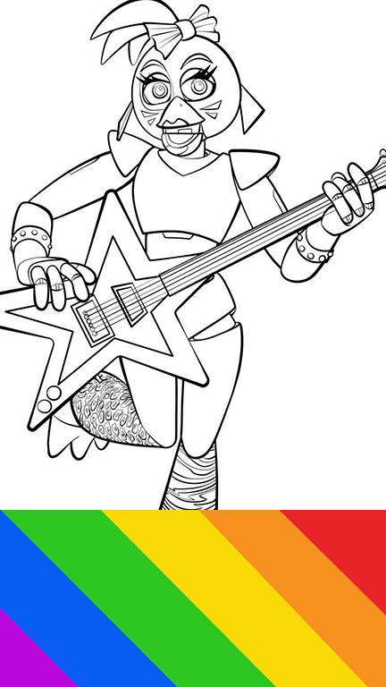 Desenhos de FNAF Chica para Colorir