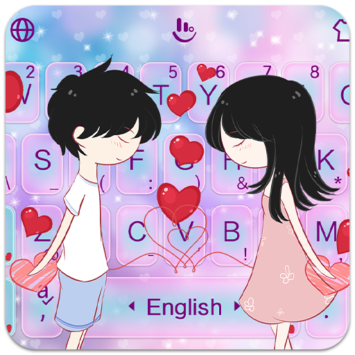 Cartoon Couple Love Keyboard Theme