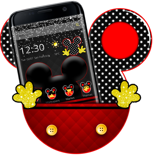 Red Lovely Mickey Mouse Theme