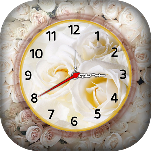 White Rose Clock Wallpaper
