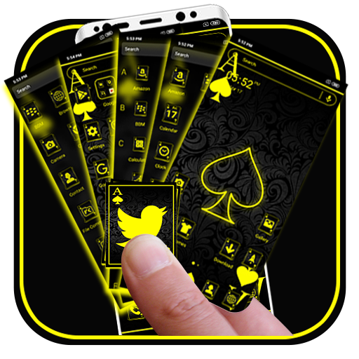 Neon Card Ace Spade Theme