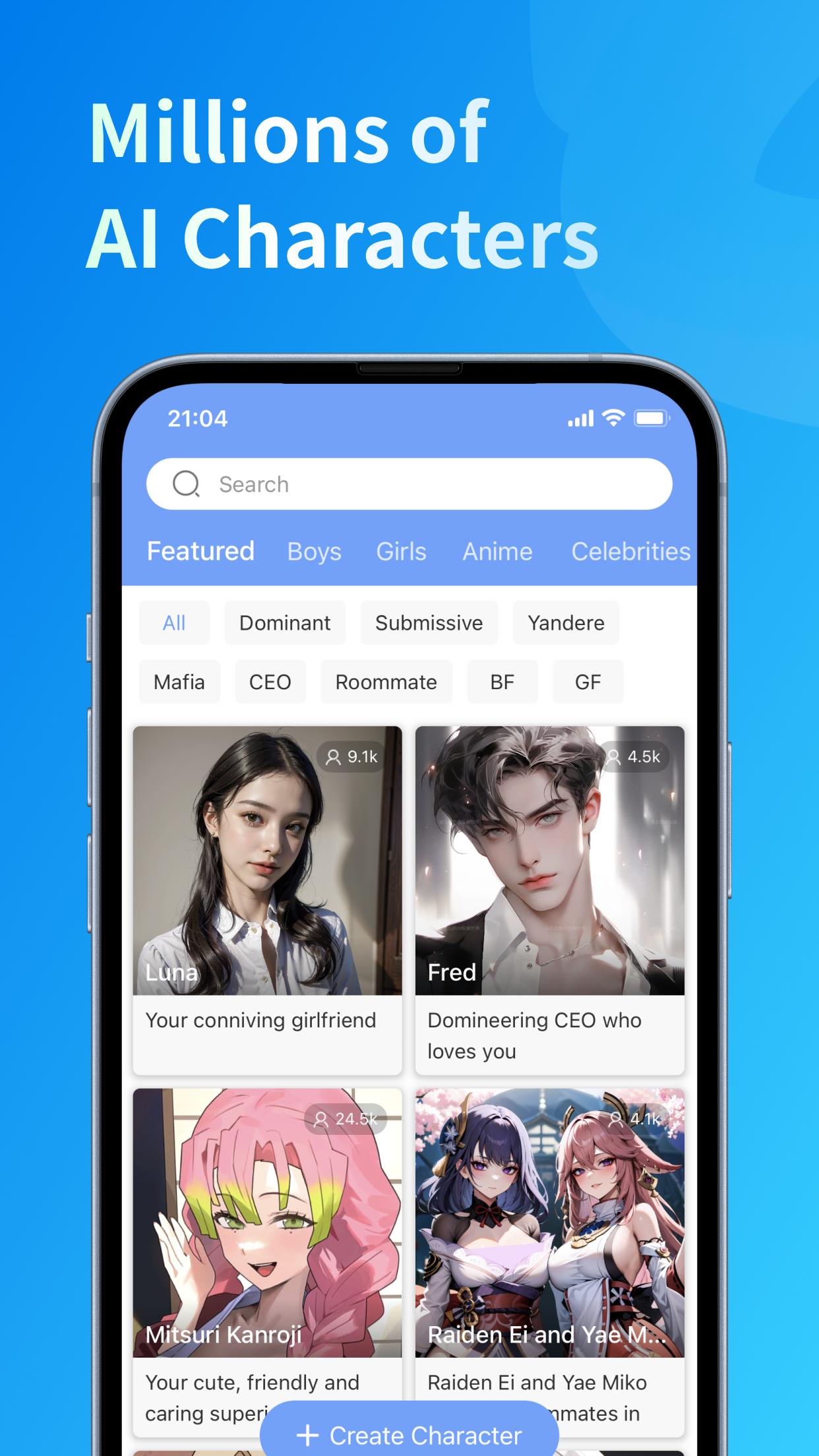 Download Hi.AI - Chat With AI Character android on PC