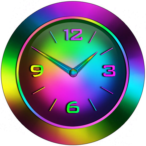 Neon Rainbow Clock Widget