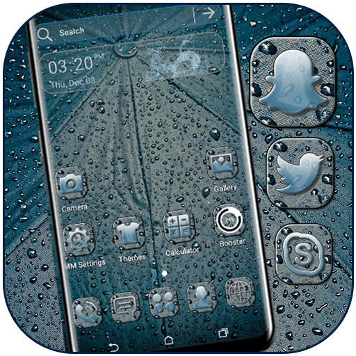 Rainy Umbrella Launcher Theme