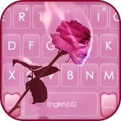 Aesthetic Pink Rose Keyboard Background