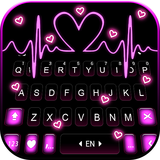 Pink RGB Heart कीबोर्ड