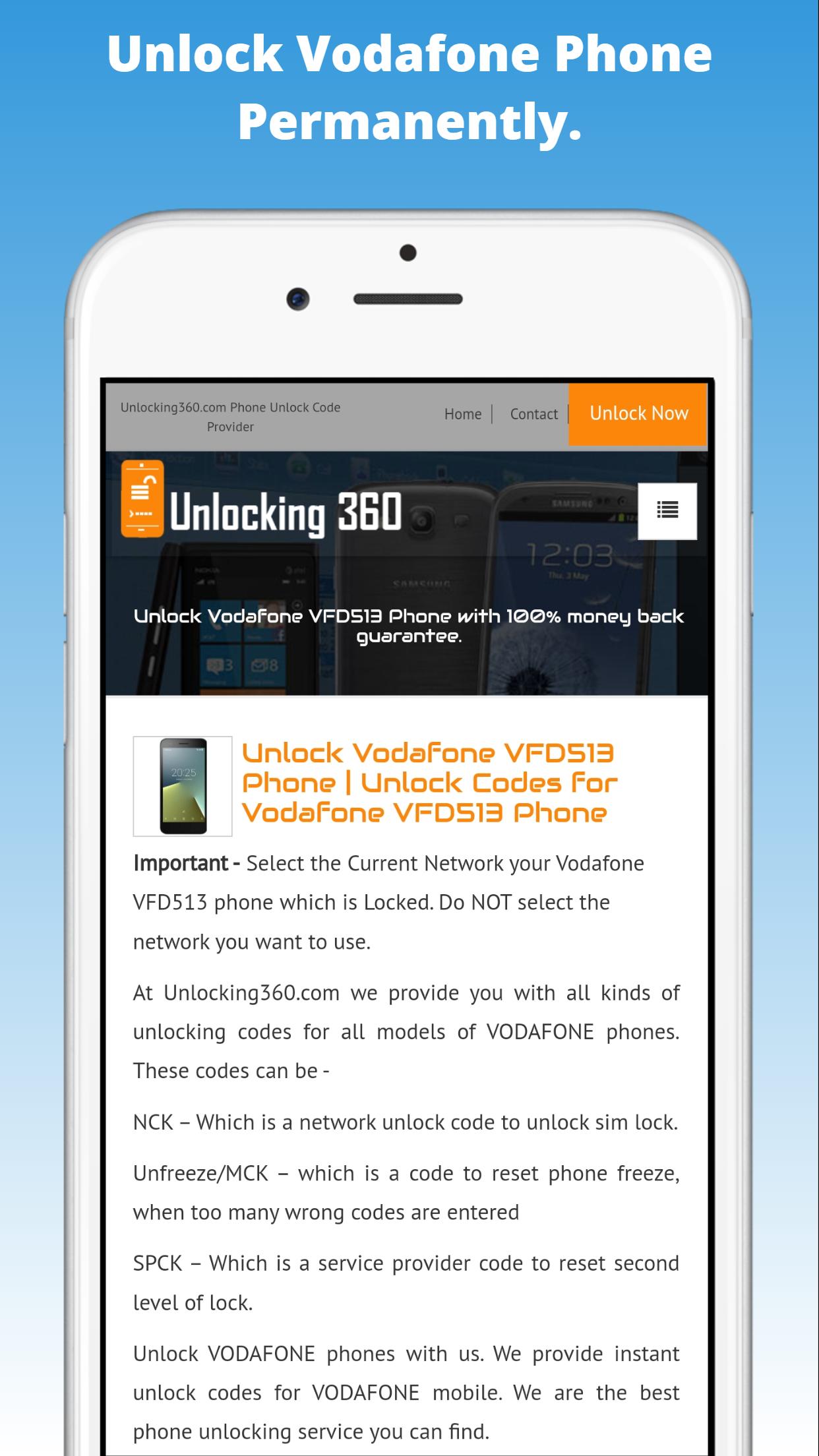 Vodafone deals unlock phone