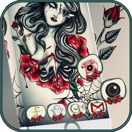 Tattoo Theme - rose girl glory for launcher