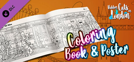 Hidden Cats in London - Printable PDF Coloring Book and Poster
