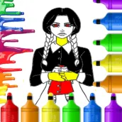 draw wednesday addams coloring