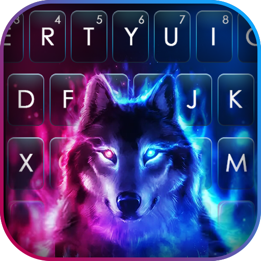 Neon Smokey Wolf Keyboard Back